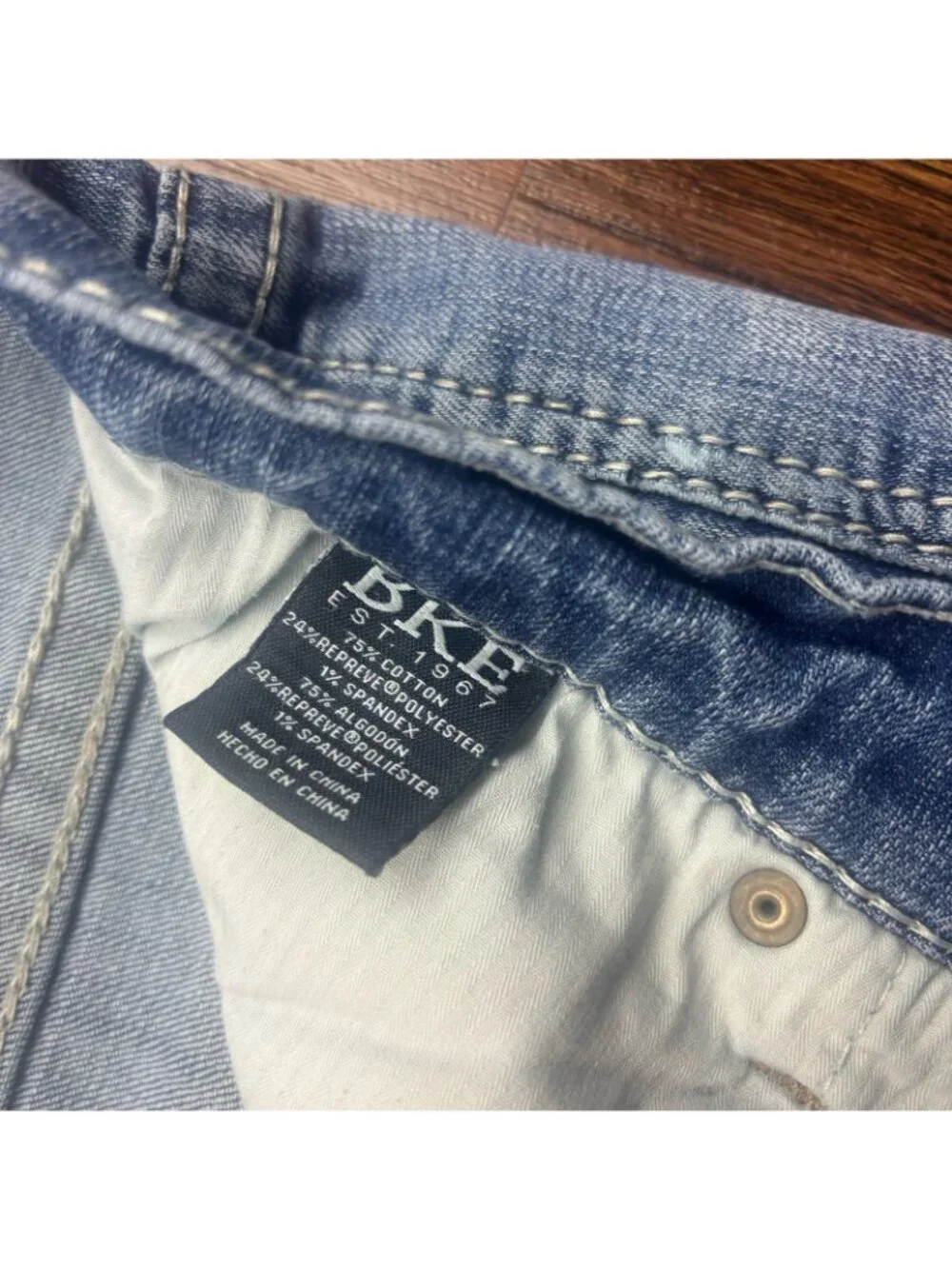 BKE Tyler Straight Jeans Distressed Light Wash Men’s Size 34 X 32